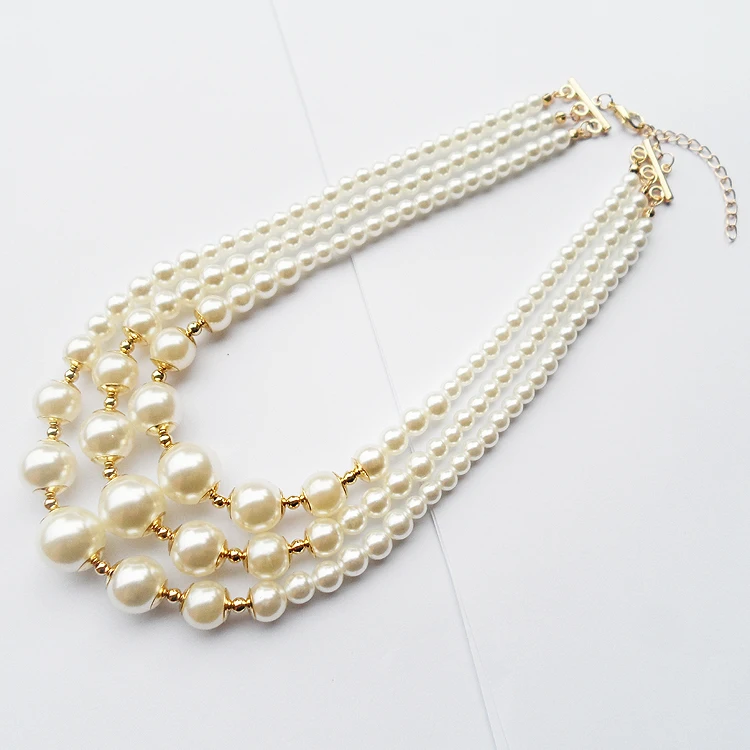 2019 New style 3 layers strand handmade short pearl necklace,Gold-color 3R pearl beads neck clavicle necklace for women
2019 New style 3 layers strand handmade short pearl necklace,Gold-color 3R pearl beads neck clavicle necklace for women