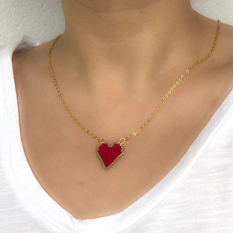 SHINUSBOHO 2019 women MIYUKI collier necklace love choker kolye delica jewellery heart pendants necklace wedding bride gift
SHINUSBOHO 2019 women MIYUKI collier necklace love choker kolye delica jewellery heart pendants necklace wedding bride gift