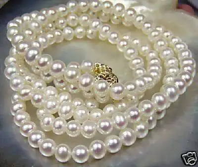Оптовая продажа красивое! Белое Жемчужное Ожерелье Akoya размером 7-8 мм 25 дюймов |