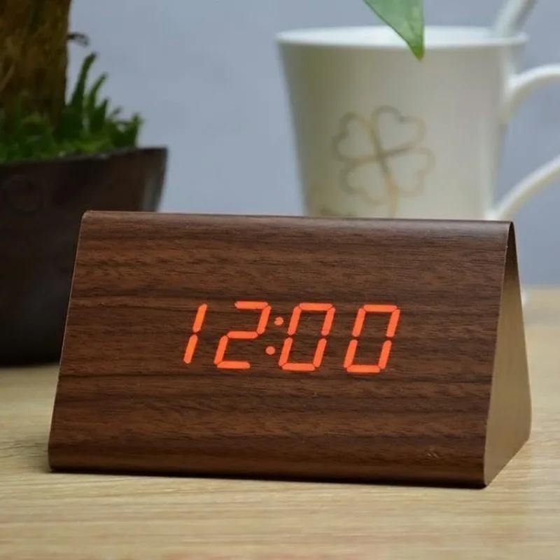 Decorative Table Clocks Control Sensing Alarm Temp Dual Display Electronic LED Vintage Wooden Digital Alarm Clock AI88
Decorative Table Clocks Control Sensing Alarm Temp Dual Display Electronic LED Vintage Wooden Digital Alarm Clock AI88