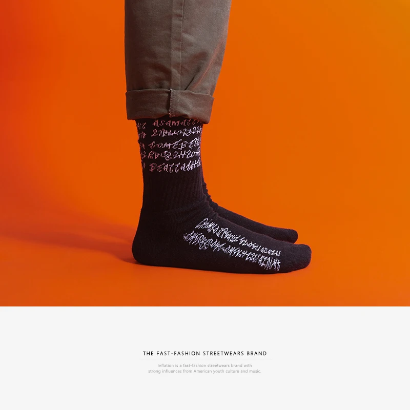 INFLATION Mens socks hip hop streetwear 2018 new arrivals letter long socks ins casual black white dance crew socks 910AI2018
INFLATION Mens socks hip hop streetwear 2018 new arrivals letter long socks ins casual black white dance crew socks 910AI2018