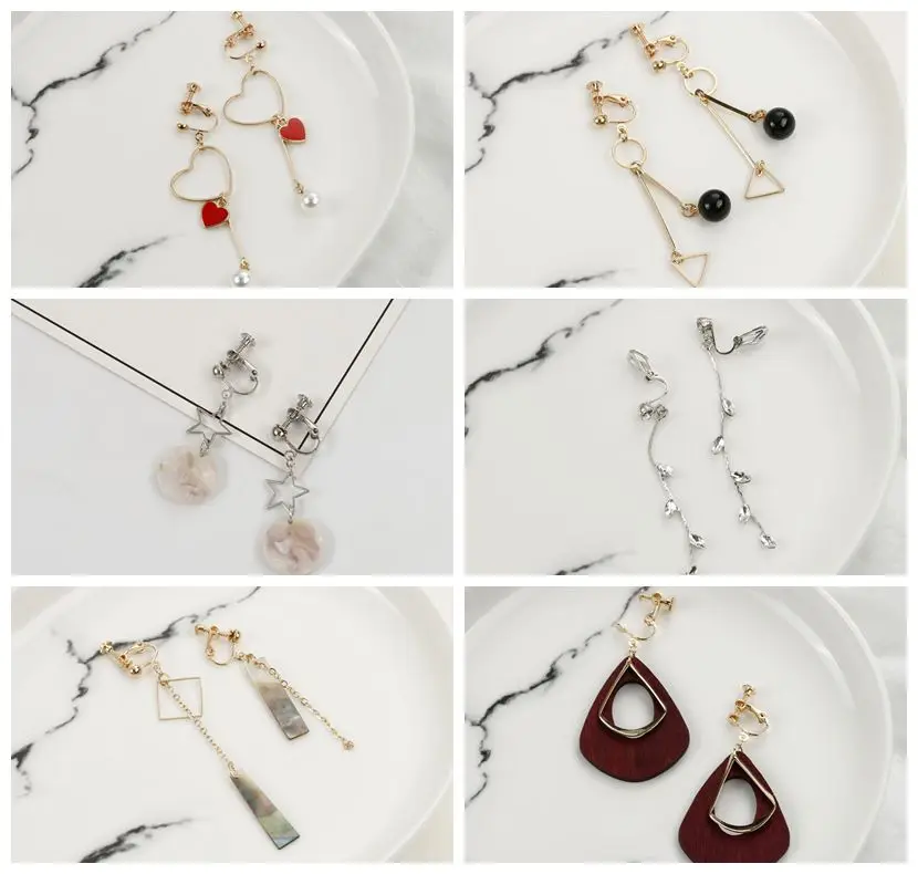GRACE JUN Clip on Earrings for Girl Party Wedding Fashion Crystal Shell Ball Heart Triangle Tassel Geometric Ear Cuff Earrings
GRACE JUN Clip on Earrings for Girl Party Wedding Fashion Crystal Shell Ball Heart Triangle Tassel Geometric Ear Cuff Earrings