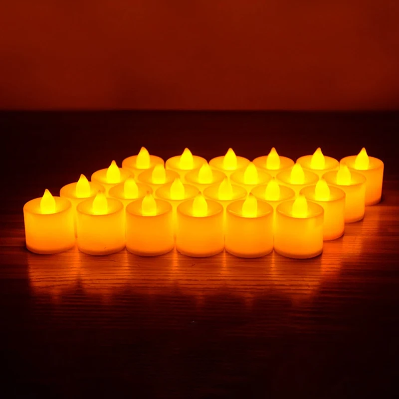 

24pcs/lot Flickering Tea Light Include Battery Remote Control LED Candle Bougie Velas Electric Chandelle Party Birthday Candles