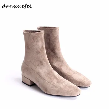 3 Color Women's Flock Slip-on Flats Ankle Boots Brand Designer Square Toe Autumn Short Booties Comfortable Female Footwear Shoes
3 Color Women's Flock Slip-on Flats Ankle Boots Brand Designer Square Toe Autumn Short Booties Comfortable Female Footwear Shoes