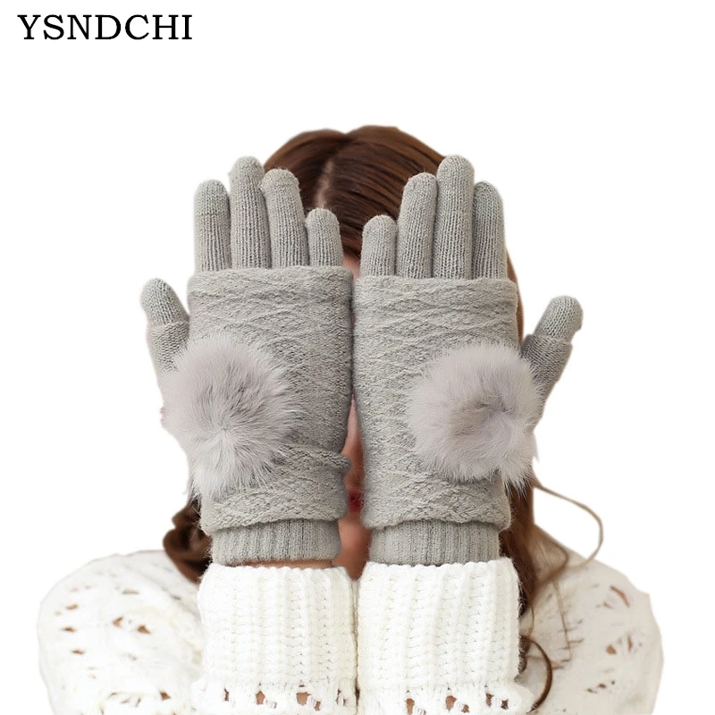 YSDNCHI Touched Screen Women Gloves Thicken Double Knit Wool Warm Rabbit Fur Mittens Fingerless 2019 Winter Half Finger Glove
YSDNCHI Touched Screen Women Gloves Thicken Double Knit Wool Warm Rabbit Fur Mittens Fingerless 2019 Winter Half Finger Glove