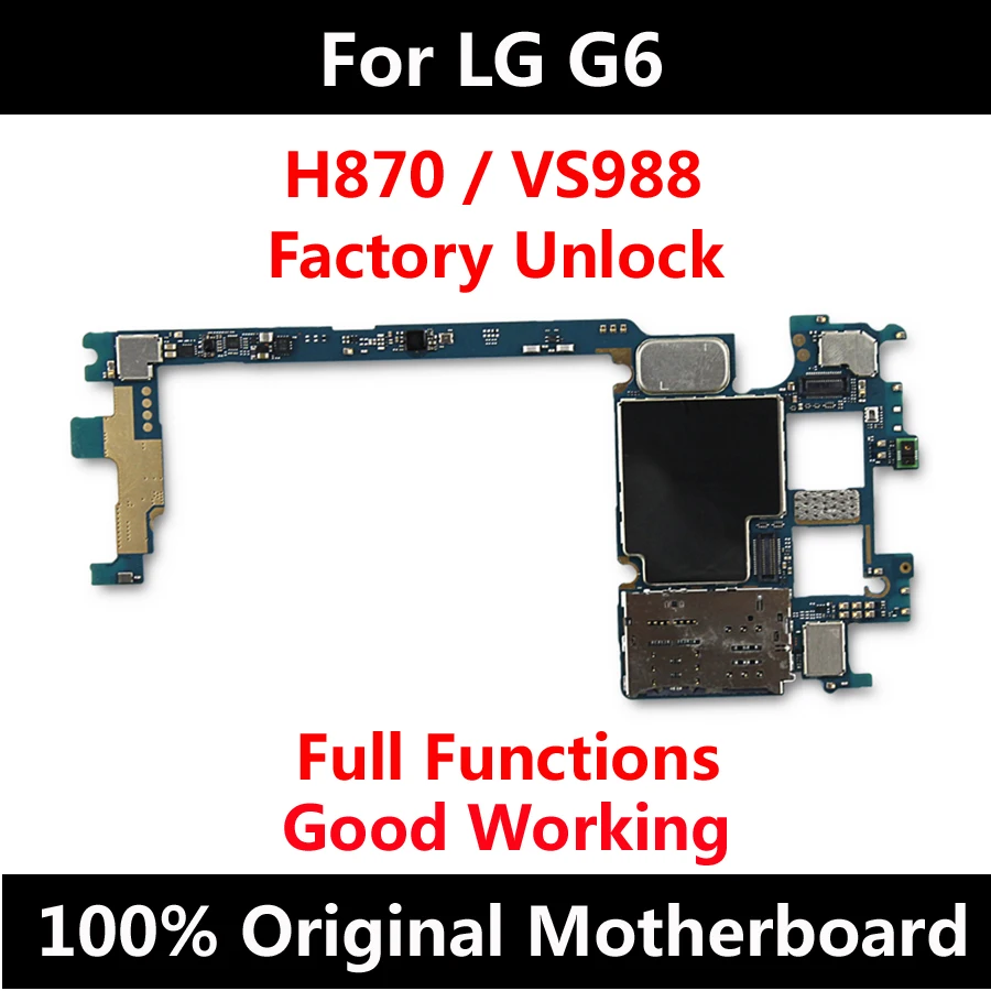 New Arrival Original Phone Motherboard For LG G6 H870 VS988 Factory Unlock Android OS Full Functions Logic Board Good Working
New Arrival Original Phone Motherboard For LG G6 H870 VS988 Factory Unlock Android OS Full Functions Logic Board Good Working