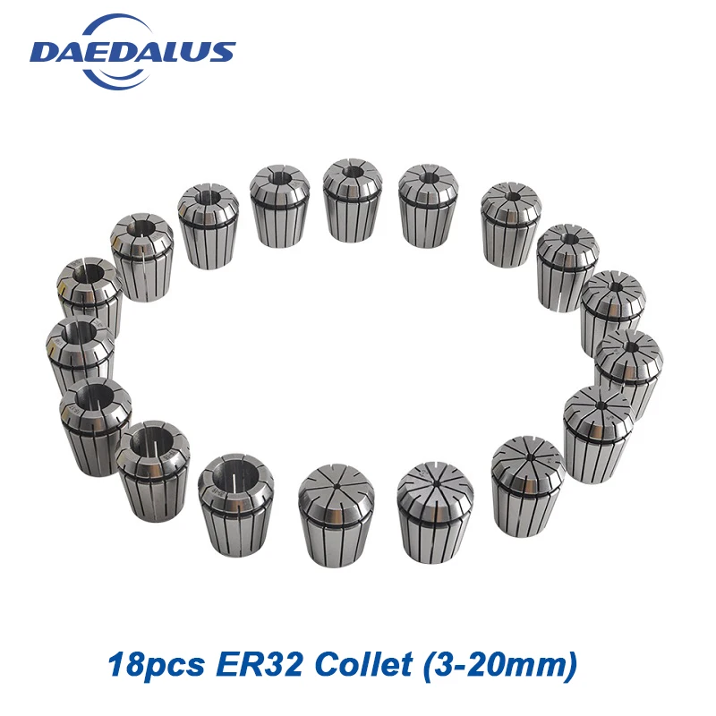 18pcs ER32 spindle collet set from 3mm to 18mm lathe tool holder for CNC spindle motor and Lathe Engraving Machine
18pcs ER32 spindle collet set from 3mm to 18mm lathe tool holder for CNC spindle motor and Lathe Engraving Machine