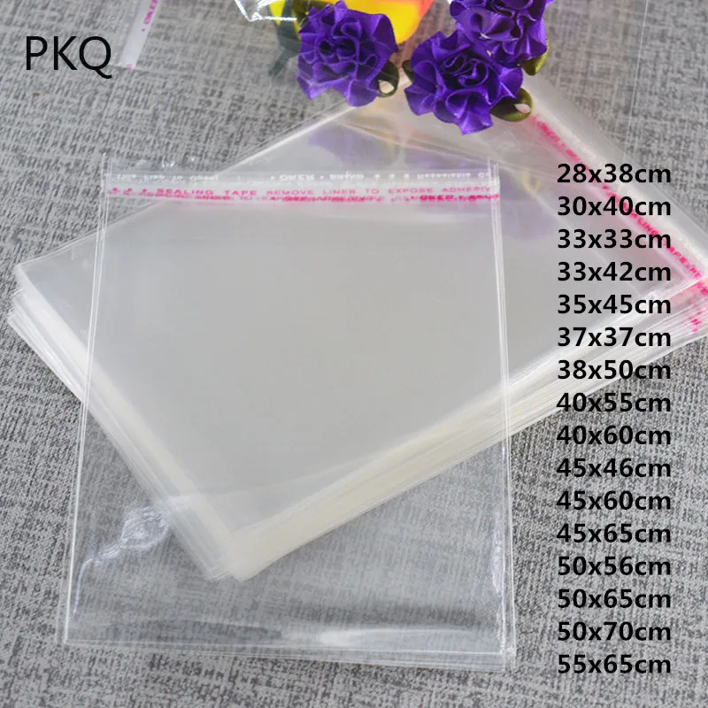 100pcs Large Transparent Bag Clear Self Adhesive Bag Self Sealing Cellophane Bags Poly OPP Plastic Packaging Bag for Toys/Food
100pcs Large Transparent Bag Clear Self Adhesive Bag Self Sealing Cellophane Bags Poly OPP Plastic Packaging Bag for Toys/Food