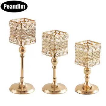PEANDIM Wedding Centerpieces Candelabra Party Decorations K9 Crystal Candlestick Shiny Gold Square Candle Holders For Home Decor
PEANDIM Wedding Centerpieces Candelabra Party Decorations K9 Crystal Candlestick Shiny Gold Square Candle Holders For Home Decor
