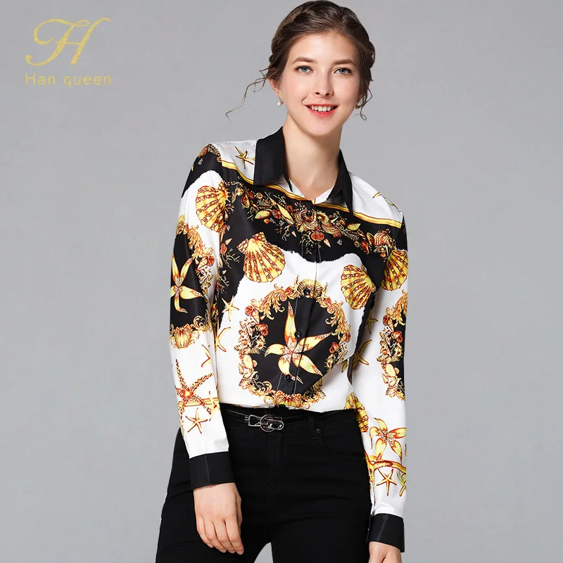 H Han Queen Women Blouse Shirt 2019 New Spring Printed Shirts Women Tops Clothing Turn-down Collar Wear Wear OL Blousa Femininas
H Han Queen Women Blouse Shirt 2019 New Spring Printed Shirts Women Tops Clothing Turn-down Collar Wear Wear OL Blousa Femininas