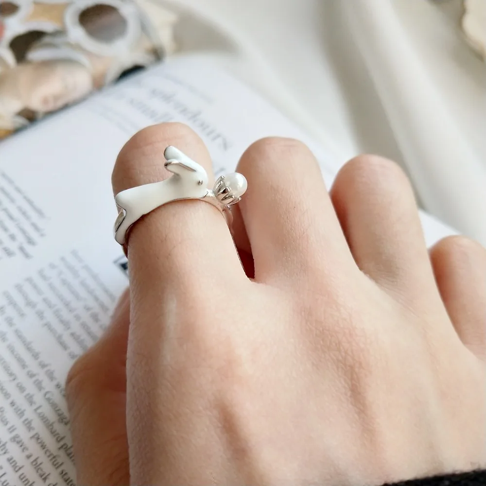 Cute Authentic S925 Sterling Silver Fine Bunny Rabbit & shell pearl oprn adjust ring Animal Zoe Charms J452
Cute Authentic S925 Sterling Silver Fine Bunny Rabbit & shell pearl oprn adjust ring Animal Zoe Charms J452