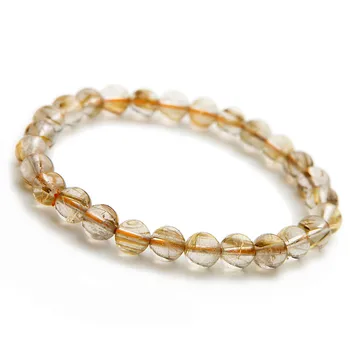 7mm Genuine Natural Yellow Hair Titanium Rutilated Quartz Crystal Bracelets For Women Transparent Round Bead Bracelet
7mm Genuine Natural Yellow Hair Titanium Rutilated Quartz Crystal Bracelets For Women Transparent Round Bead Bracelet