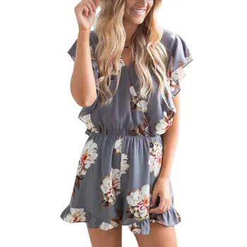 2020 Bodysuit Women Sweet Floral Printed Romper Summer Lace Loose Deep V-neck Short Sleeves Slim High Waist Wide Leg Jumpsuit
2020 Bodysuit Women Sweet Floral Printed Romper Summer Lace Loose Deep V-neck Short Sleeves Slim High Waist Wide Leg Jumpsuit