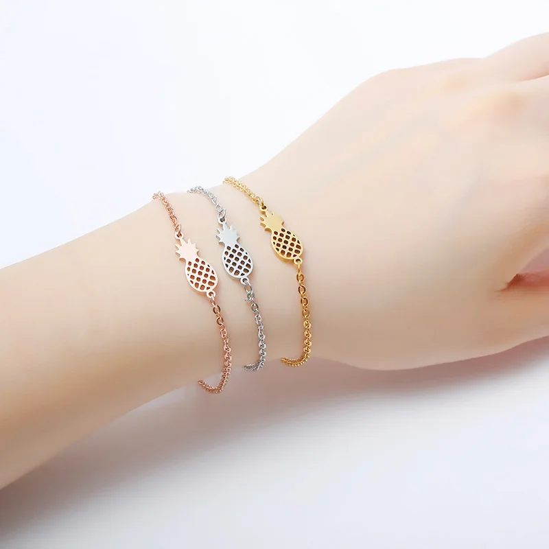 Fruit Bracelet Cute Pineapple Bracelet Hollow 2019 Trendy Minimalism Small Women Friendship Stainless Steel Rose Gold Armband
Fruit Bracelet Cute Pineapple Bracelet Hollow 2019 Trendy Minimalism Small Women Friendship Stainless Steel Rose Gold Armband