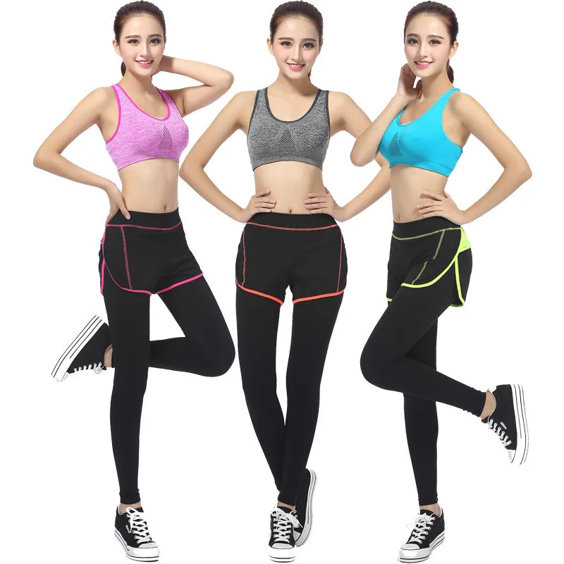 Image Sexy Slim Yoga Pant Women Sports Skirt Leggings Fitness Elastic Work Out Cotton Spandex Pants Yoga Push Up Running Quick Dry