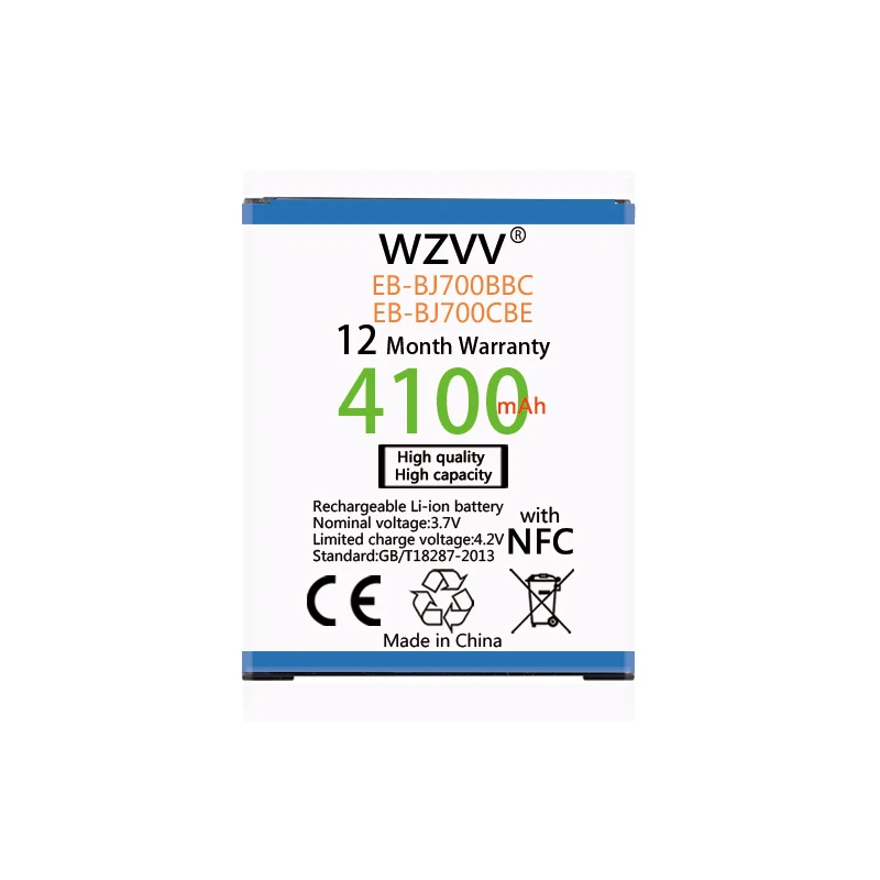 wzvv 4100mAh battery EB-BJ700BBC EB-BJ700CBE For Samsung Galaxy J7 2015 J7009 J7000 SM-J700f SM-J701F SM-J700M SM-J700H/DS
wzvv 4100mAh battery EB-BJ700BBC EB-BJ700CBE For Samsung Galaxy J7 2015 J7009 J7000 SM-J700f SM-J701F SM-J700M SM-J700H/DS