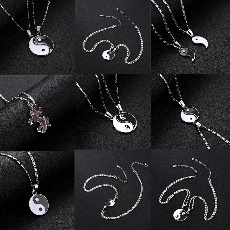 classic Paired Pendants Charm Steam Room For Lovers Yin Yang Pendant Necklace for Two Lovers Black White Couples Jewelry Wedding
classic Paired Pendants Charm Steam Room For Lovers Yin Yang Pendant Necklace for Two Lovers Black White Couples Jewelry Wedding