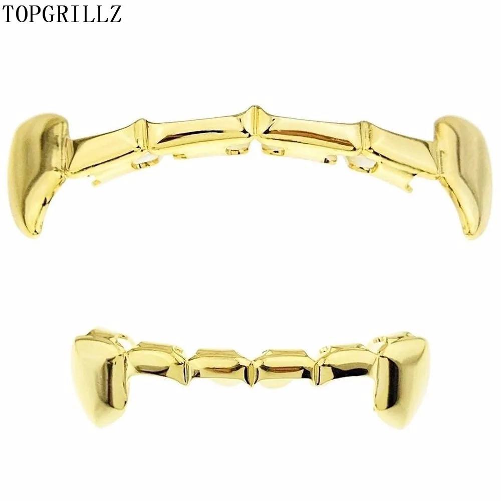 TOPGRILLZ Gold Fang Grillz Set Goldn Color Plated Half Teeth Dracula Vampire Slim Grills Gold Top&Bottom Sets Hiphop Gold grillz
TOPGRILLZ Gold Fang Grillz Set Goldn Color Plated Half Teeth Dracula Vampire Slim Grills Gold Top&Bottom Sets Hiphop Gold grillz