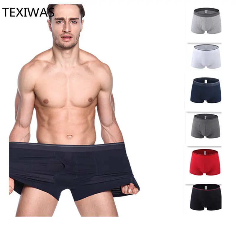 

TEXIWAS 6PCS/Lot High quality men's boxers Before opening of The waist trousers head bottom cotton mens underwear Free shipping