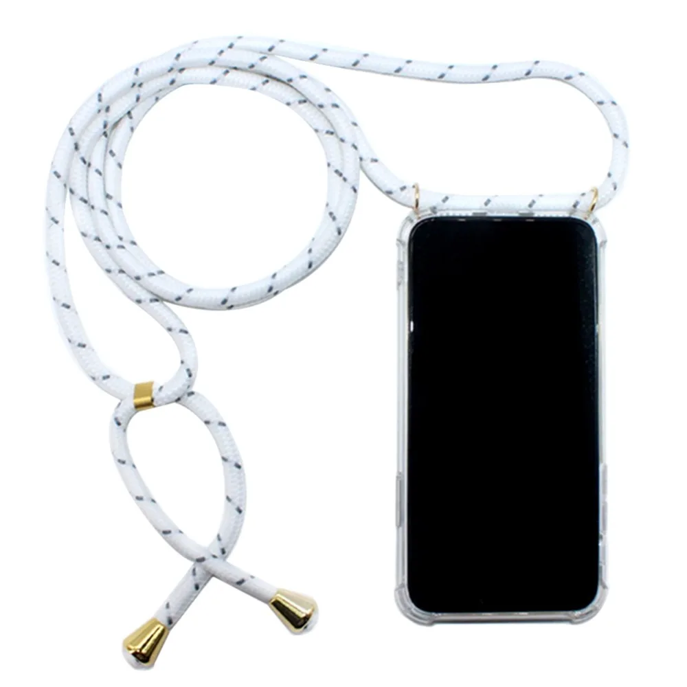 Crossbody Strap Cover For iPhone X Xr XS Max 7 8 Plus 6S 5S SE Case Girly Necklace Coque Lanyard Shoulder Neck Strap Clear Cases (13)