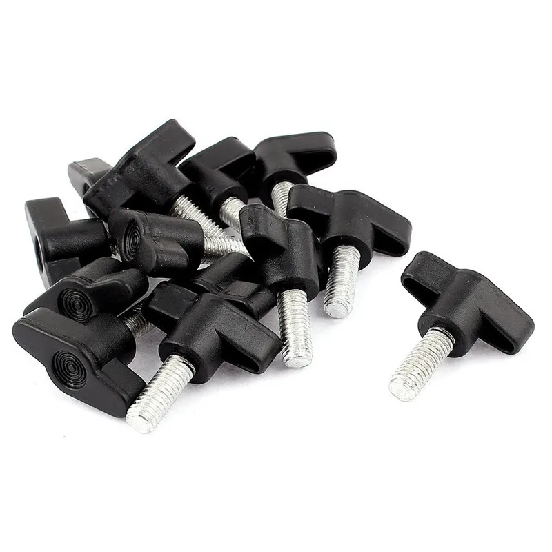 13pcs 6mm x 20mm, Silver + Black Metal + Plastic Male Thread on Type T Plastic Handle Screw Handle Clamp
13pcs 6mm x 20mm, Silver + Black Metal + Plastic Male Thread on Type T Plastic Handle Screw Handle Clamp