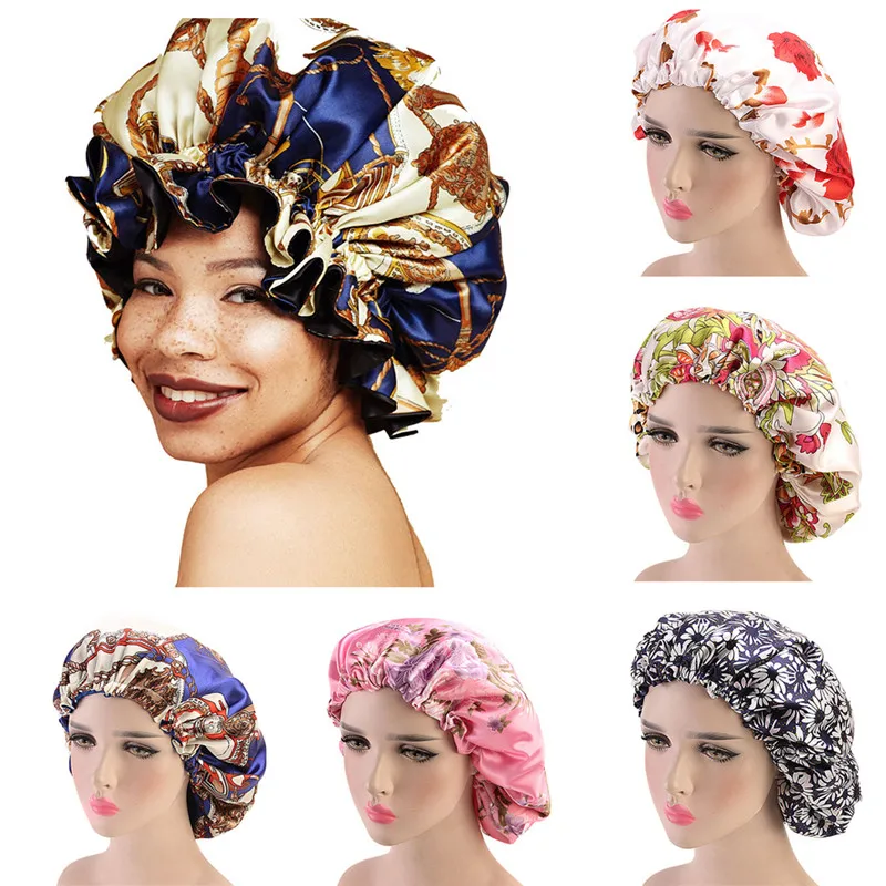 1/2pcs Printed Thick Satin Women Shower Caps Colorful Double Layer Bath Shower Hair Cover Adults Waterproof Shower Cap
1/2pcs Printed Thick Satin Women Shower Caps Colorful Double Layer Bath Shower Hair Cover Adults Waterproof Shower Cap