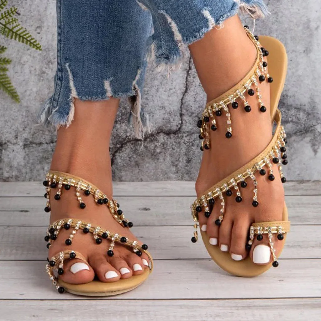 Women Sandals 2019 Summer Style Shoes Flat Pearl Sandals Comfortable String Bead Slippers Women Casual sandalias mujer 2019#N3
Women Sandals 2019 Summer Style Shoes Flat Pearl Sandals Comfortable String Bead Slippers Women Casual sandalias mujer 2019#N3