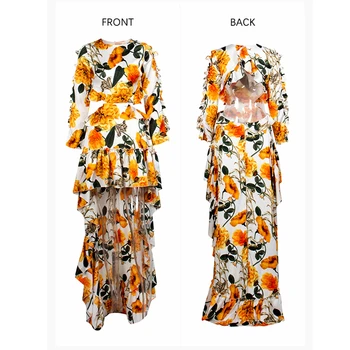 Fashion 2019 Summer Casual Beach Dress Long Sexy Cut Round Neck Open Back Irregular Shape Ruffle Trim Flower Print Party Dresses
Fashion 2019 Summer Casual Beach Dress Long Sexy Cut Round Neck Open Back Irregular Shape Ruffle Trim Flower Print Party Dresses