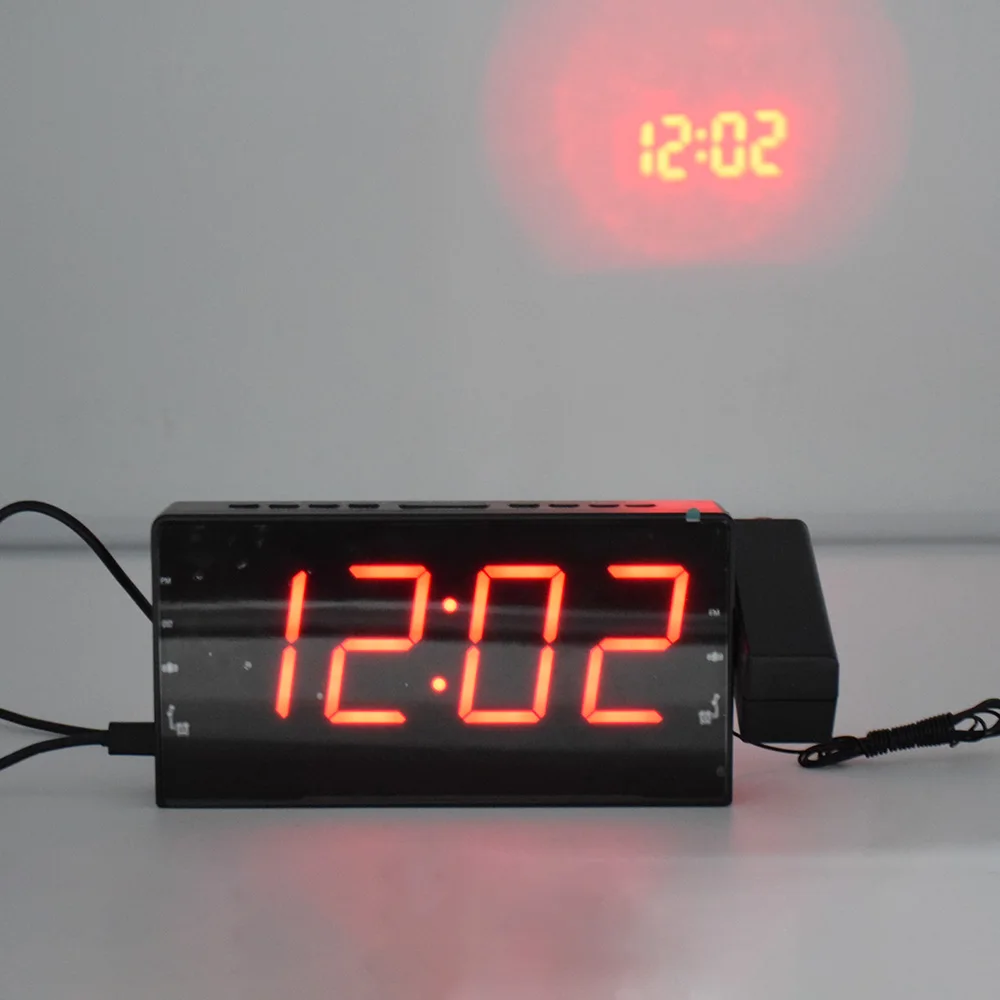 LED Display Cable Digital Alarm Clock Projection Snooze Timer Temperature Led 110 Degree Table Wall Home Decoration Clock
LED Display Cable Digital Alarm Clock Projection Snooze Timer Temperature Led 110 Degree Table Wall Home Decoration Clock