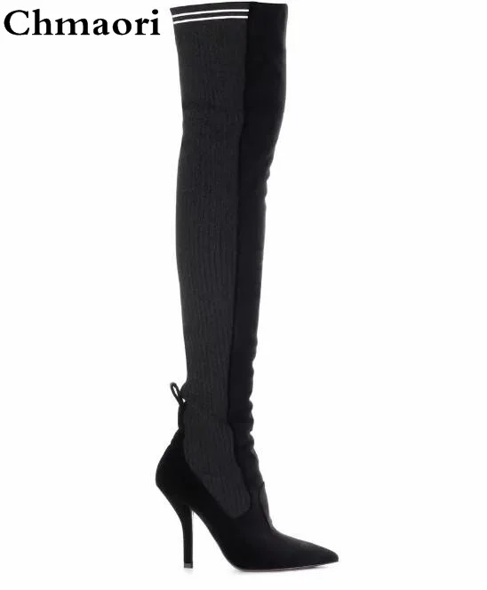 New Brand Women Black Red Velvet Leather Pointed Toe 100 mm Thin Heels Slip On Rockoko Over The Knee Thigh High Boots Big Size
New Brand Women Black Red Velvet Leather Pointed Toe 100 mm Thin Heels Slip On Rockoko Over The Knee Thigh High Boots Big Size