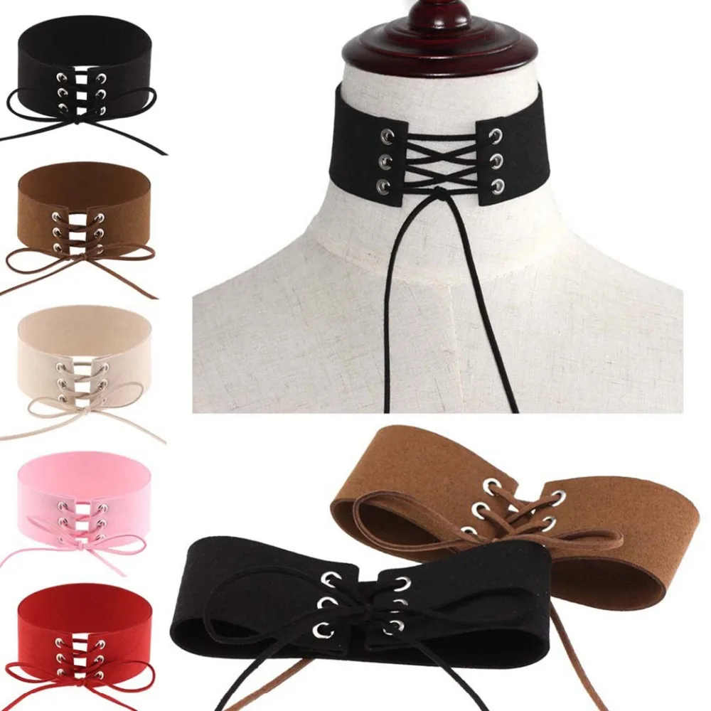 QIAMNI Handmade Sexy Harajuku Lace Up Women Jewelry Punk Gothic Choker Necklace Vintage Velvet Leather Collares Anime Necklaces
QIAMNI Handmade Sexy Harajuku Lace Up Women Jewelry Punk Gothic Choker Necklace Vintage Velvet Leather Collares Anime Necklaces