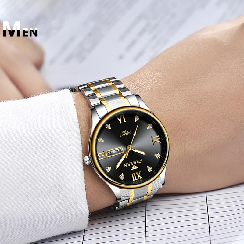 Reloj Hombre Элитный бренд часы Для мужчин Нержавеющая сталь алмаз кварцевые