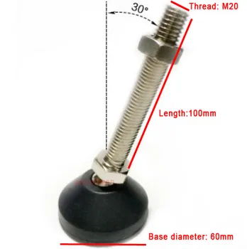 D60 M20 100mm Nylon universal adjustable foot pad Movable supporting leg Machine tool adjusting pin articula swivel feet cup
D60 M20 100mm Nylon universal adjustable foot pad Movable supporting leg Machine tool adjusting pin articula swivel feet cup
