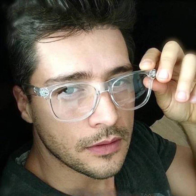 

2019 Retro men's Transparent glasses clear lenses PC Comotuer Square eyeglasses frames for women reading eyewear male Spectacle