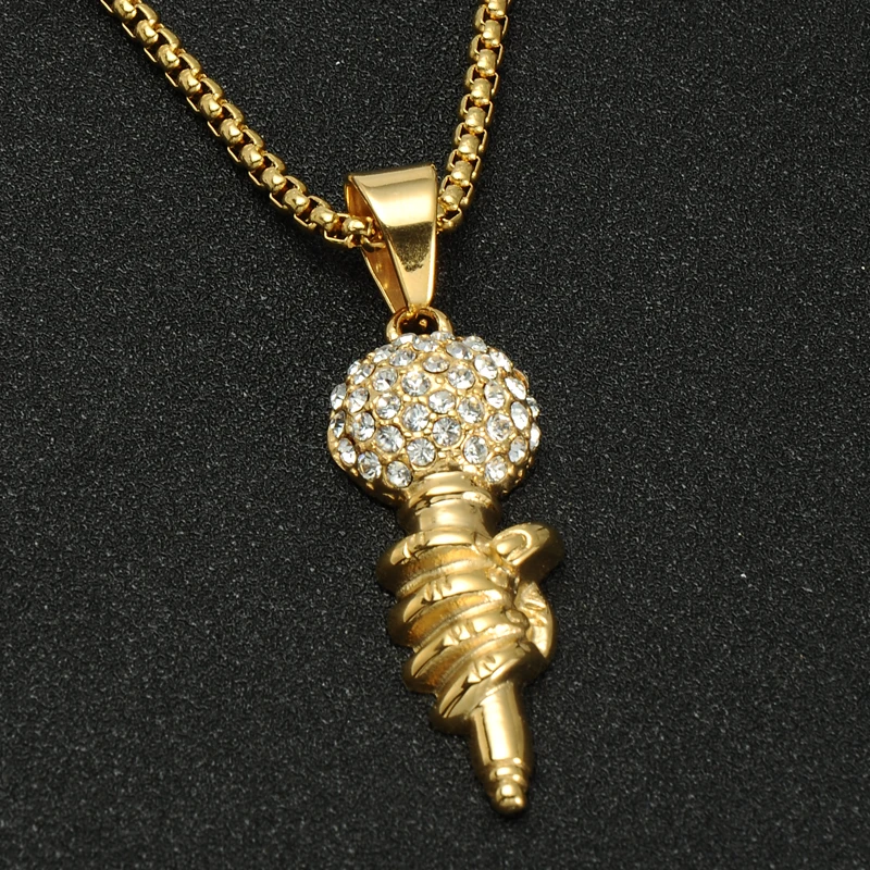 Mens Hip Hop Jewelry Stainless Steel Bling Iced Out Titanium Music Microphone Mike Pendant & Necklace
Mens Hip Hop Jewelry Stainless Steel Bling Iced Out Titanium Music Microphone Mike Pendant & Necklace