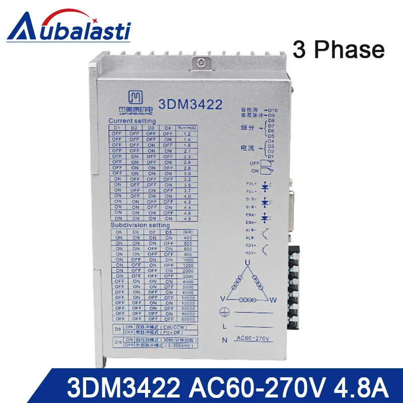 3phase AC stepper motor drver 3DM3422 input voltage AC60-270V match With 110 130 serial step motor use for cnc router
3phase AC stepper motor drver 3DM3422 input voltage AC60-270V match With 110 130 serial step motor use for cnc router