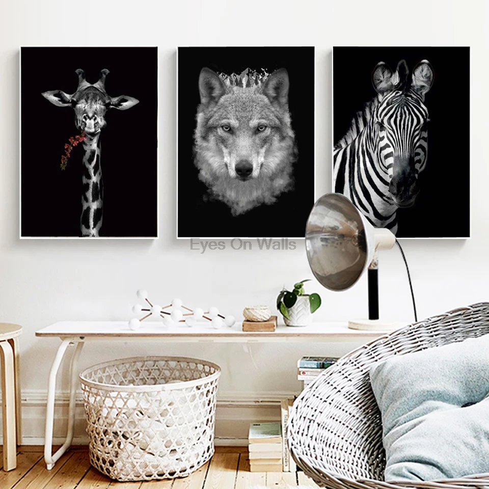 Black White Giraffe Zebra Animal Posters and Prints Canvas Art Painting Wall Art Wolf Picture For Living Room Modern Home Decor
Black White Giraffe Zebra Animal Posters and Prints Canvas Art Painting Wall Art Wolf Picture For Living Room Modern Home Decor