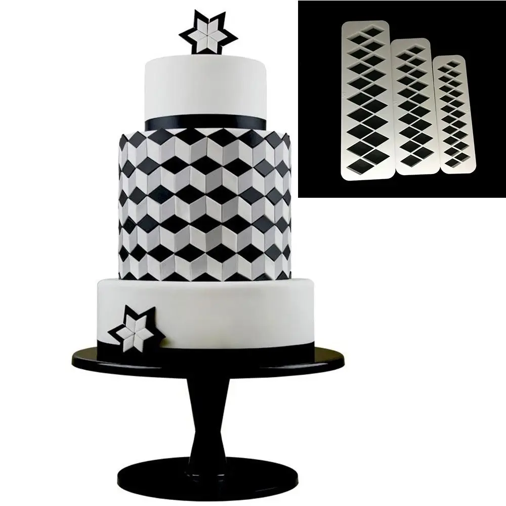 TTLIFE 3pcs/Set Diamond Rhombus Geometry Fondant Cookie Cutter Biscuit Fondant Cake Mold Decorator Tools for Confectionery
TTLIFE 3pcs/Set Diamond Rhombus Geometry Fondant Cookie Cutter Biscuit Fondant Cake Mold Decorator Tools for Confectionery