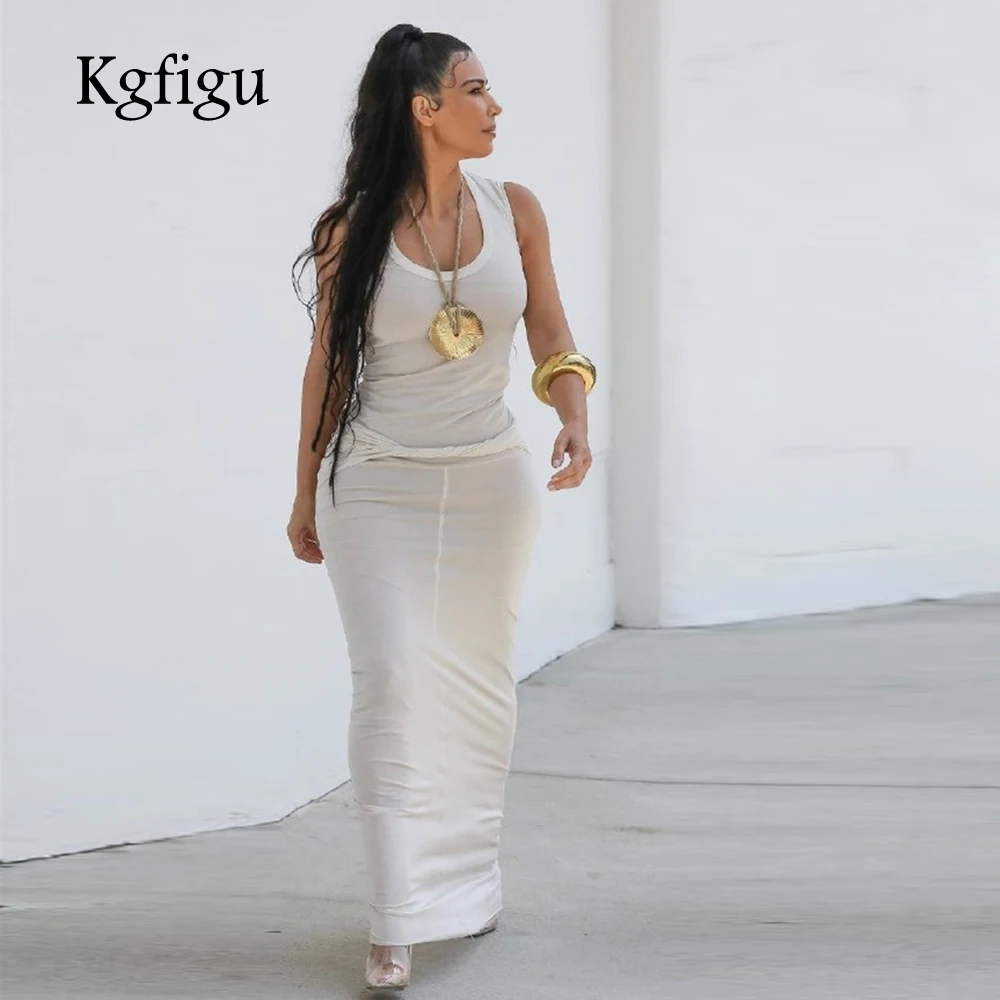 KGFIGU kim kardashian dress 2019 Fashion model wear maxi long cotton Robe sexy sleeveless white vestidos Womens clothing
KGFIGU kim kardashian dress 2019 Fashion model wear maxi long cotton Robe sexy sleeveless white vestidos Womens clothing
