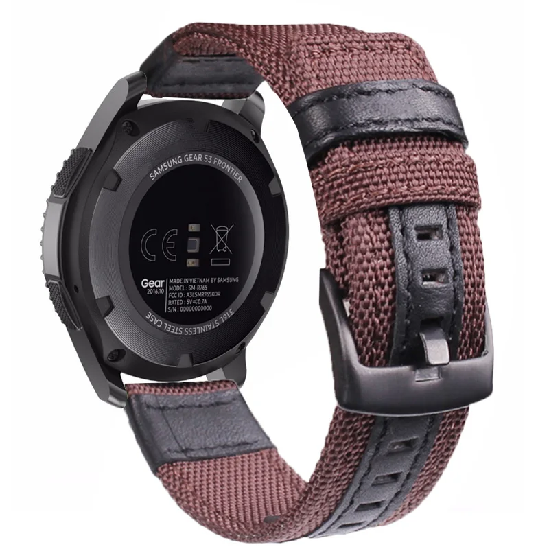 Ремешок нейлоновый для Samsung Gear S3 S2 классический браслет наручных часов с пряжкой