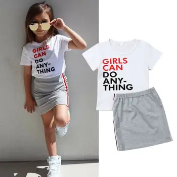 2019 New 2Pcs Newest Kid Baby Girls Summer Clothes Printed T-shirt Tops High Waist Solid Color Skirt Stylish Outfit Set
2019 New 2Pcs Newest Kid Baby Girls Summer Clothes Printed T-shirt Tops High Waist Solid Color Skirt Stylish Outfit Set