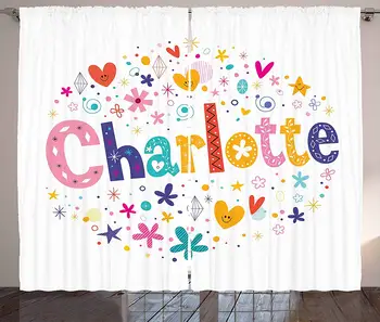 Charlotte Curtains Happy Smiling Stars and Hearts Joyous Composition of Colorful Female Name Design Living Room Bedroom Window
Charlotte Curtains Happy Smiling Stars and Hearts Joyous Composition of Colorful Female Name Design Living Room Bedroom Window