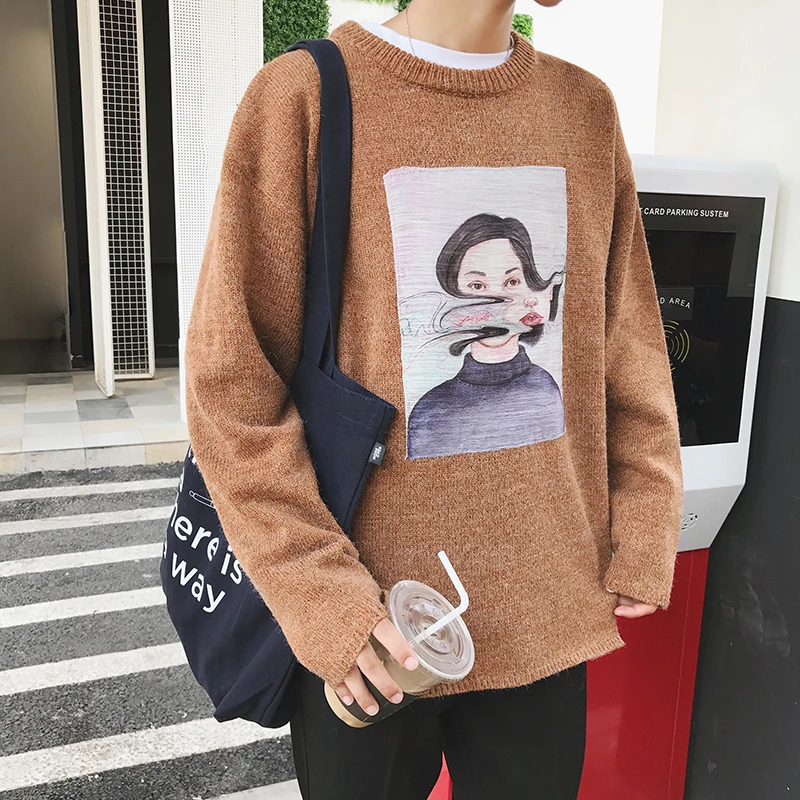 Funny Knitted Print Pattern Round Neck Long Sleeve Male Sweater 2018 Autumn Thickening Tide Solid Color Loose 3D Pullover Men
Funny Knitted Print Pattern Round Neck Long Sleeve Male Sweater 2018 Autumn Thickening Tide Solid Color Loose 3D Pullover Men