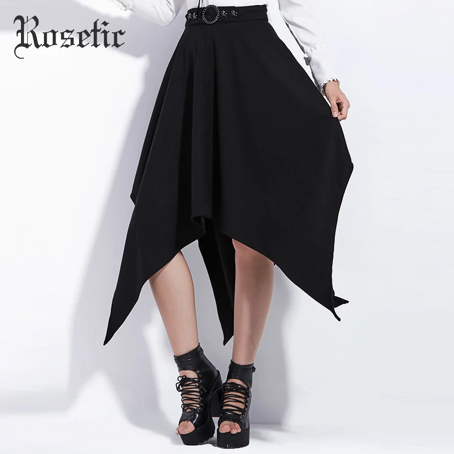 Rosetic Women Gothic Style New Item Skirt High Quality High Waist Skull Appliques Belt Mid-Calf Length Asymmetrical Black Skirt
Rosetic Women Gothic Style New Item Skirt High Quality High Waist Skull Appliques Belt Mid-Calf Length Asymmetrical Black Skirt