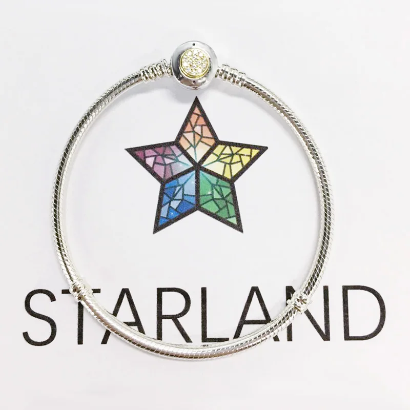 Starland Real 925 Sterling Silver Snake Chain 14K Gold Pave Setting Charm Bracelet & Bangle Fit Original brand Jewelry 16cm-21cm
Starland Real 925 Sterling Silver Snake Chain 14K Gold Pave Setting Charm Bracelet & Bangle Fit Original brand Jewelry 16cm-21cm