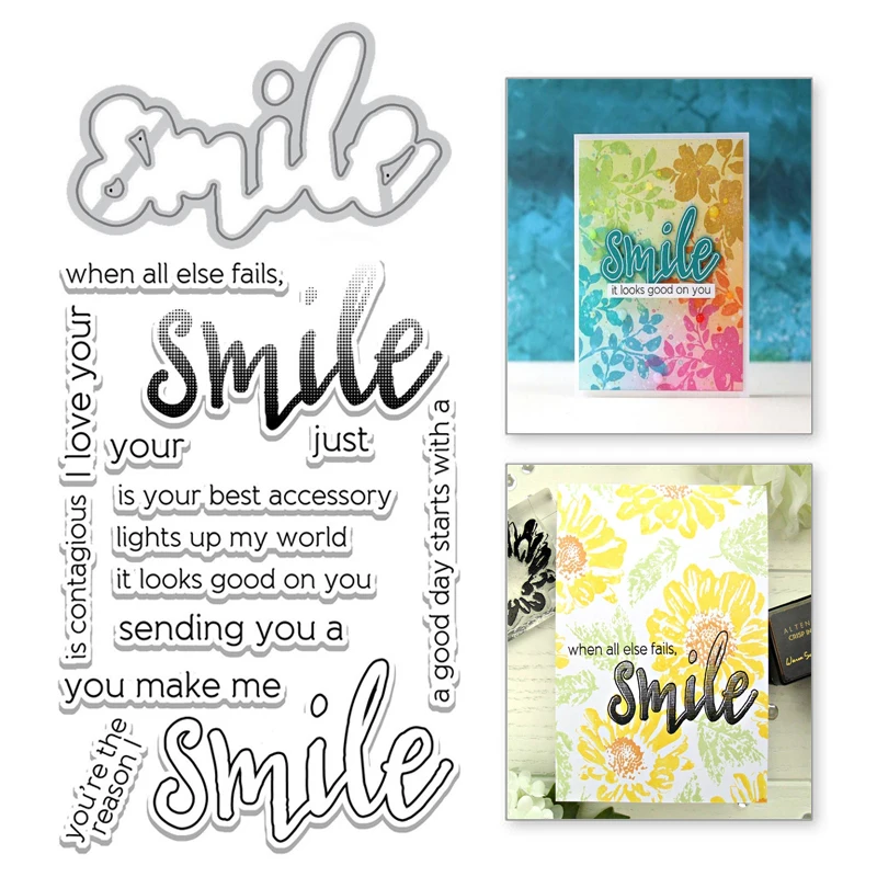 Naifumodo Smile Letter Metal Cutting Dies and Clear Stamps Inspirational Word Scrapbooking Making Card Embossing Craft Stencil
Naifumodo Smile Letter Metal Cutting Dies and Clear Stamps Inspirational Word Scrapbooking Making Card Embossing Craft Stencil