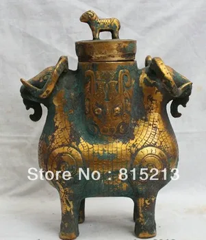 bi00586 14" China Chinese Dynasty Palace Bronze Dragon Face Two Sheep Goat Zun Statue
bi00586 14" China Chinese Dynasty Palace Bronze Dragon Face Two Sheep Goat Zun Statue