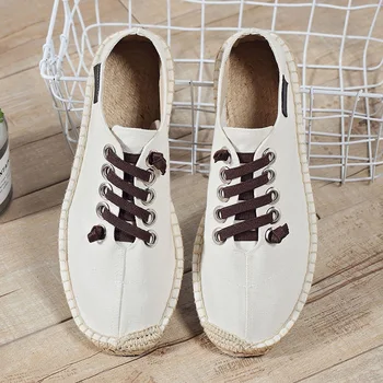 Spring Summer New Boats Shoes Hemp Canvas Sneakers Lace Up Breathable Men's Flats Espadrilles Fashion Casual Driving Shoes Homme
Spring Summer New Boats Shoes Hemp Canvas Sneakers Lace Up Breathable Men's Flats Espadrilles Fashion Casual Driving Shoes Homme