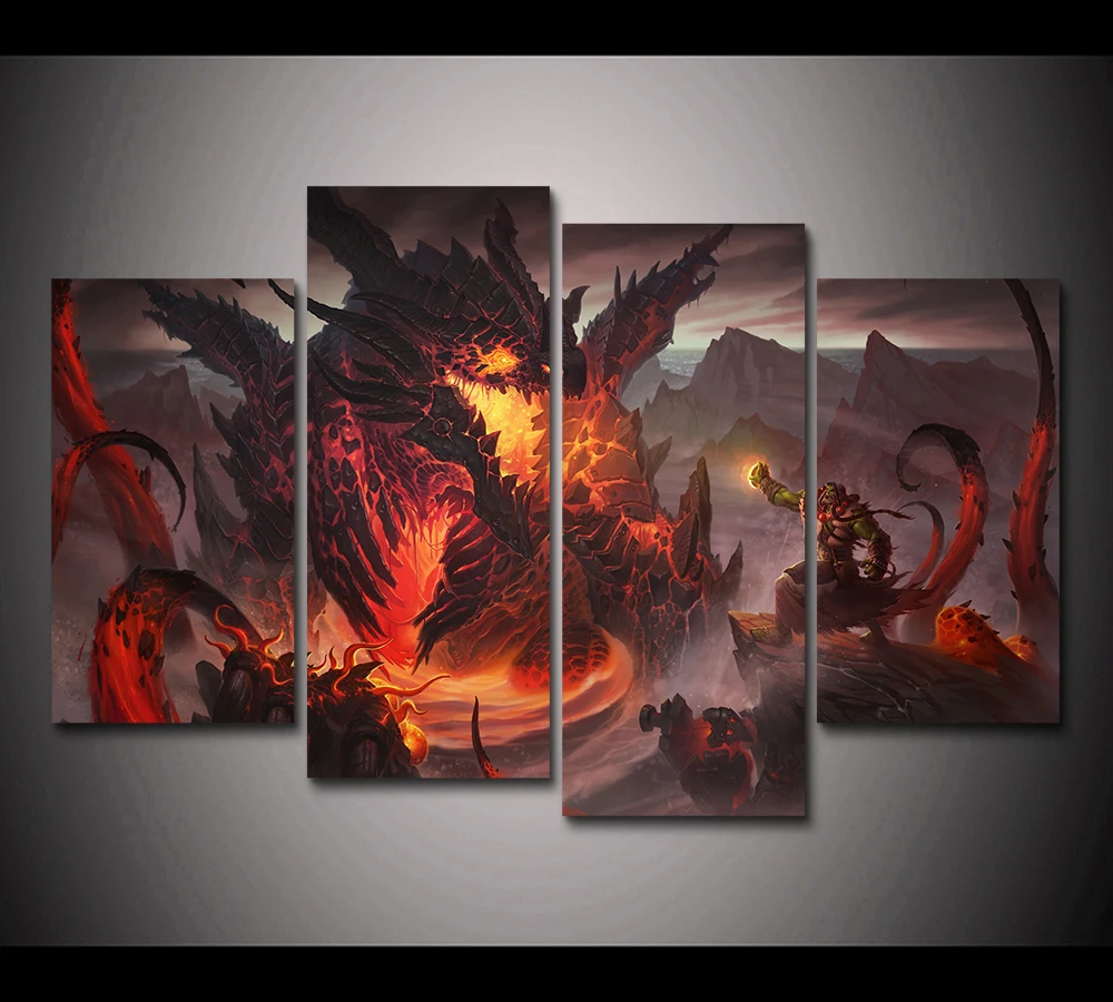 HD Print 4 pcs Deathwing World of warcraft Dragon Thrall canvas painting children decor canvas wall art picture poster PT1672
HD Print 4 pcs Deathwing World of warcraft Dragon Thrall canvas painting children decor canvas wall art picture poster PT1672