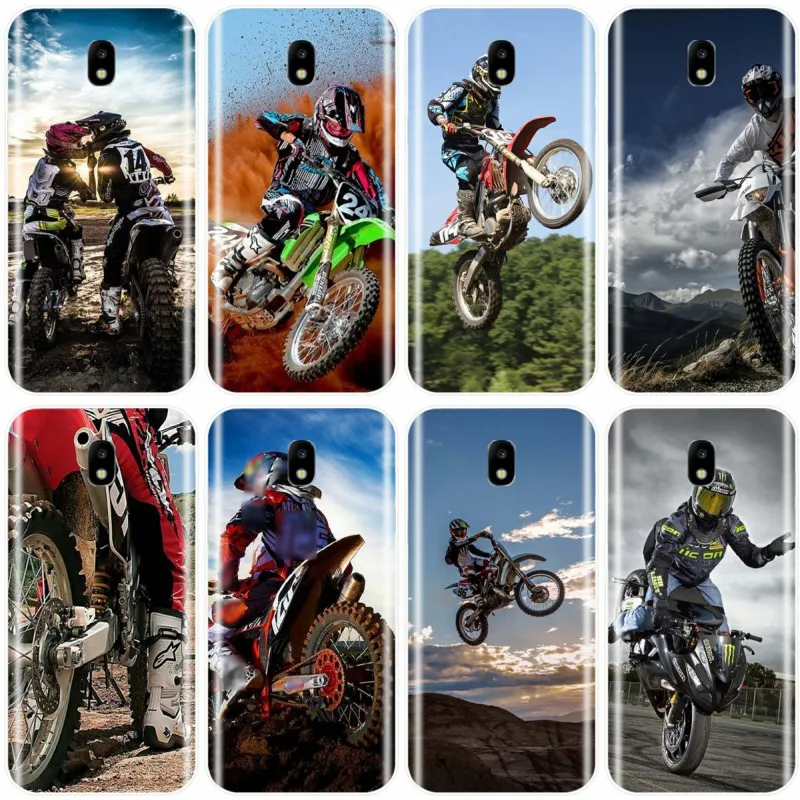 Motocross moto cross dirtbikes Cover TPU Phone Case For Samsung Galaxy J3 J4 J6 J8 2018 J5 J7 2017 2016 J3PRO PLUS | Мобильные